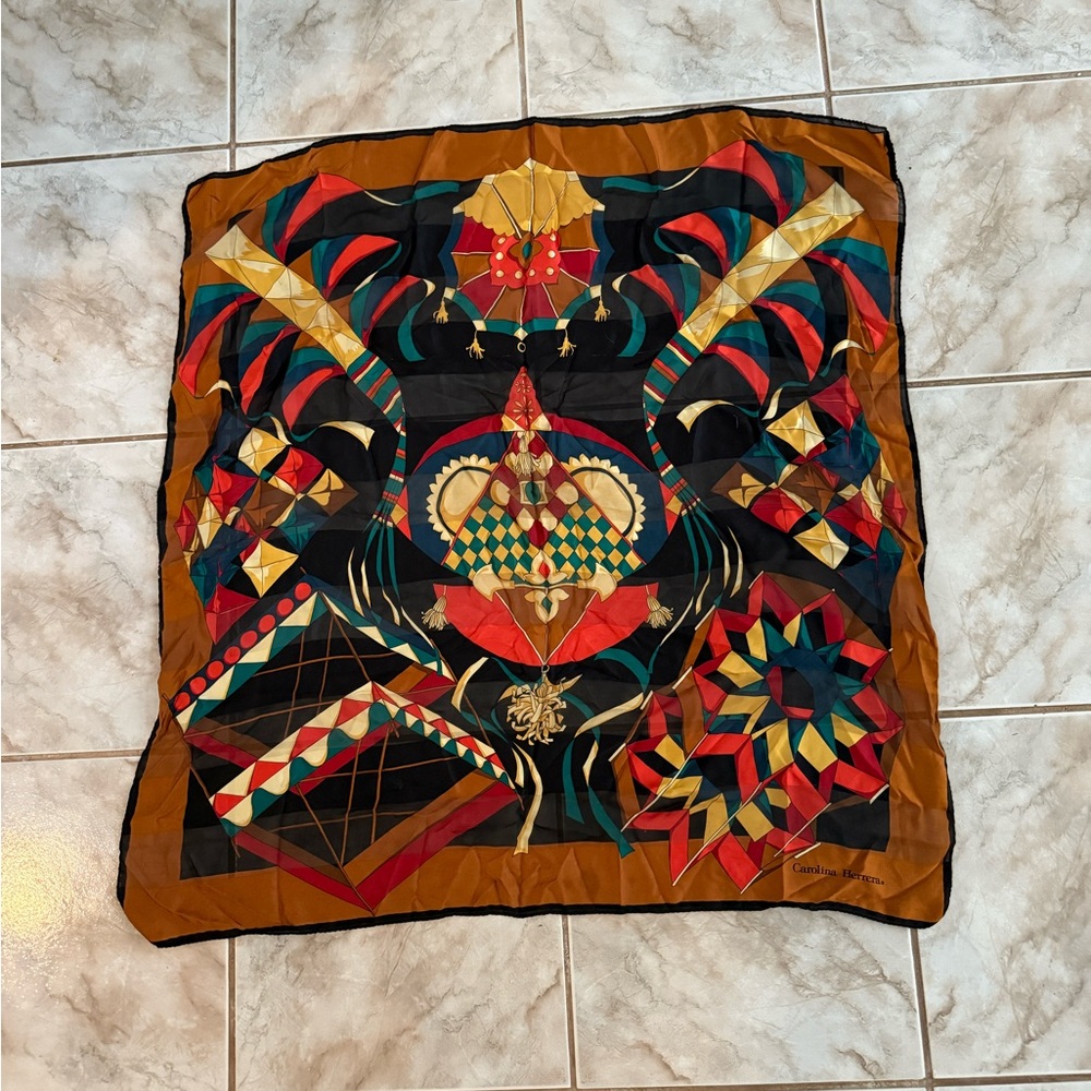 Carolina Herrera Silk Vintage Scarf